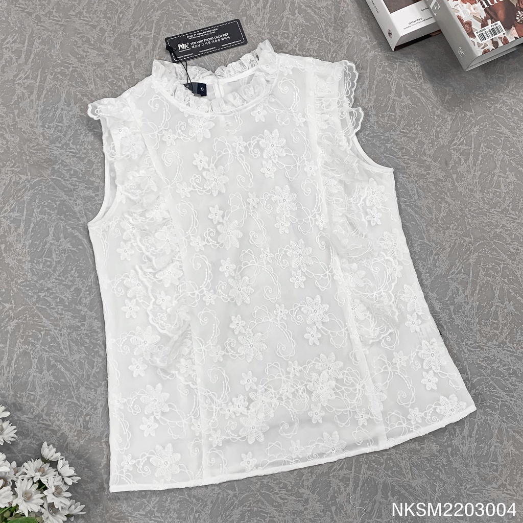 Áo Ren Sát Nách UK Fashion Thiết Kế Kiểu Dáng Thanh Lịch, Chất Liệu Vải Cao Cấp, Thoáng Mát NKSM2203004