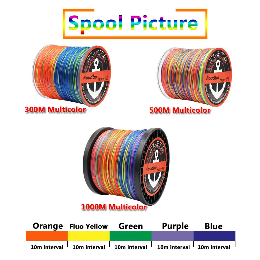 Cuộn dây câu cá 12 sợi PE nhiều màu sắc