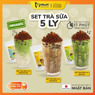 Set Trà sữa 5 ly trà sữa tự pha tại nhà 17 phút vị trà xanh Nhật Bản, nguyên liệu nhập khẩu Quốc Tế - MbyM