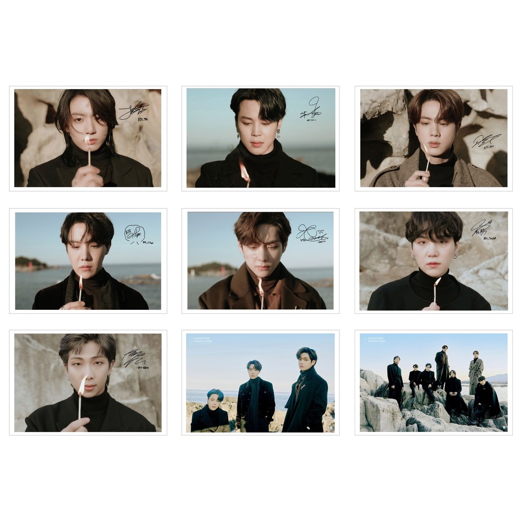 Ép lụa] Lomo Card 45 Ảnh BTS - Winter Package 2021 (có chữ kí )