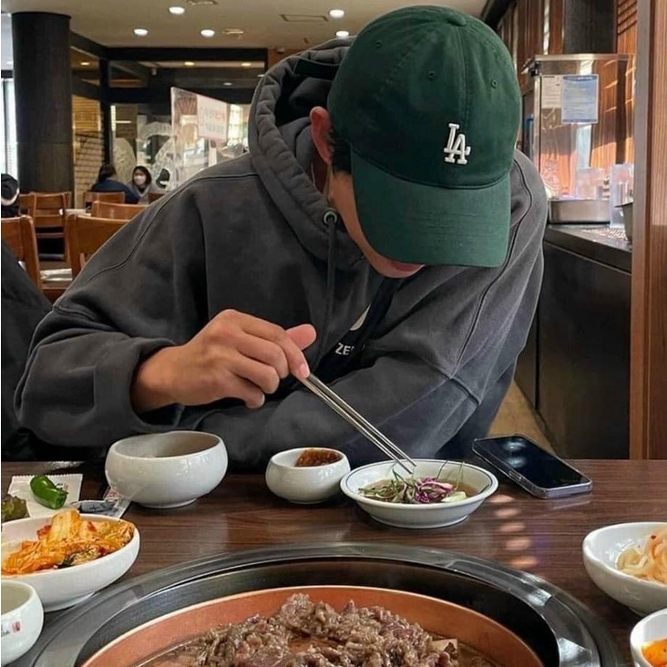 Mũ lưỡi trai LA thêu logo chất kaki dày dặn BIGOMALL - Mũ LA nam nữ unisex