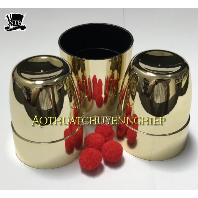 Ảo thuật 3 ly 3 banh, cup and ball hàng chuẩn loại lớn banh và ly xịn dành cho ATG