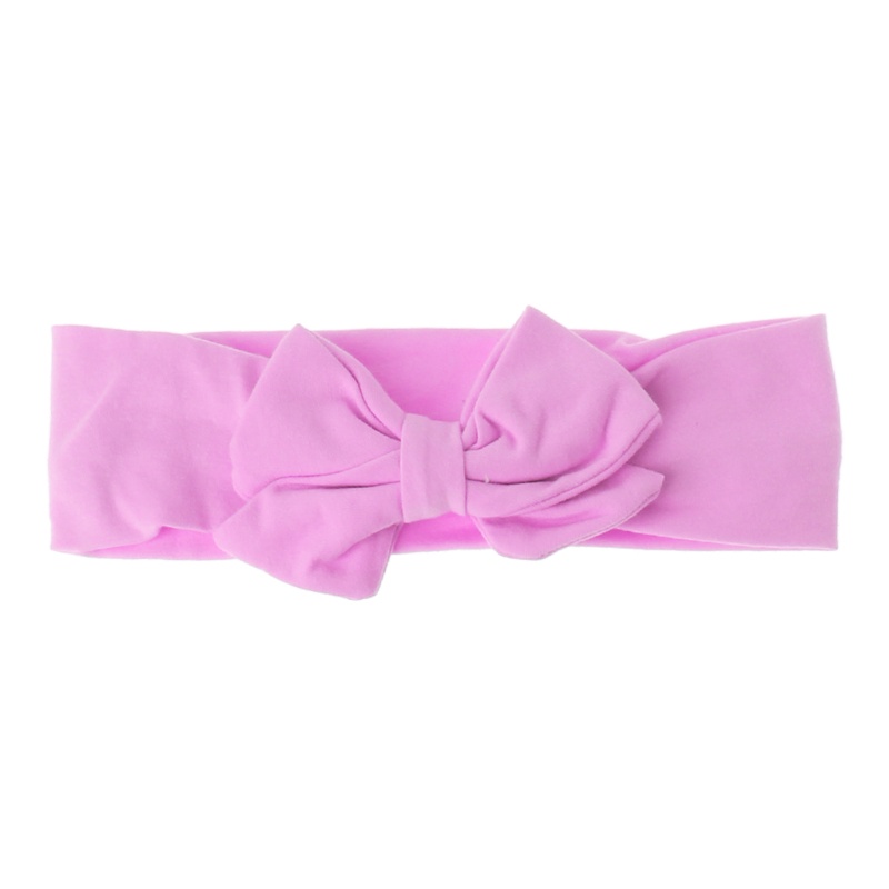 Băng Đô Vải Cotton Thắt Nơ Màu Trơn Dễ Thương Cho Bé Gái