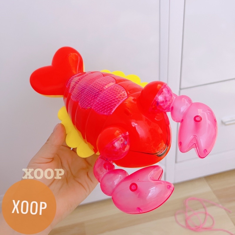 Đồ chơi !Tôm hùm có đèn ,nhạc chạy pin biết đổi hướng khi gặp vật cản