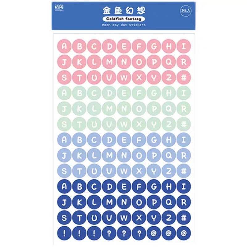 Set 2 tờ stickers chữ cái và số dùng để trang trí kpop