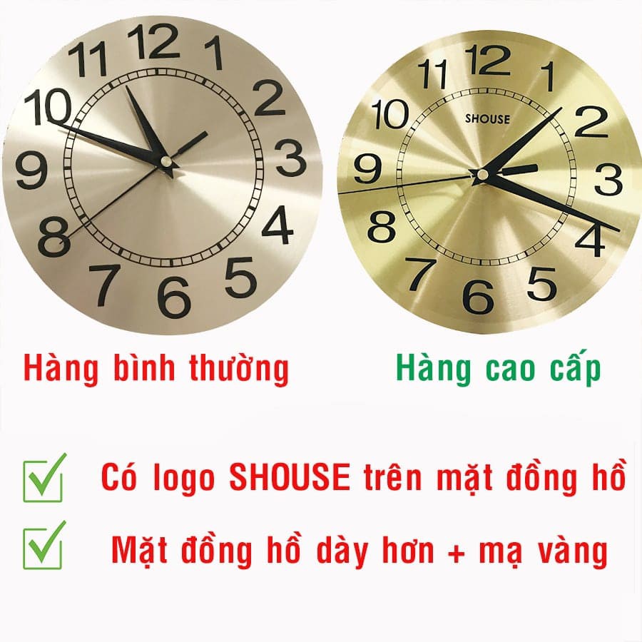 Đồng Hồ Treo Tường Con Chim Công Vàng Khổng Tước Shouse A25 kim trôi đẹp treo phòng khách sang trọng cỡ lớn 3d hiện đại