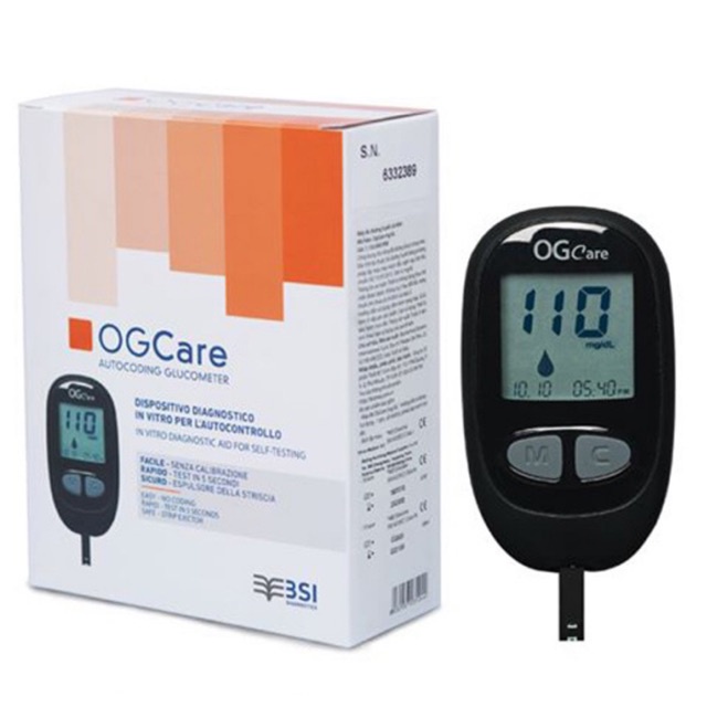 ✅ OGCARE - Máy đo đường huyết OGCare (mg/dL hoặc mmol/L), máy thử đường huyết cá nhân (chính hãng BSI - Italia Ý)