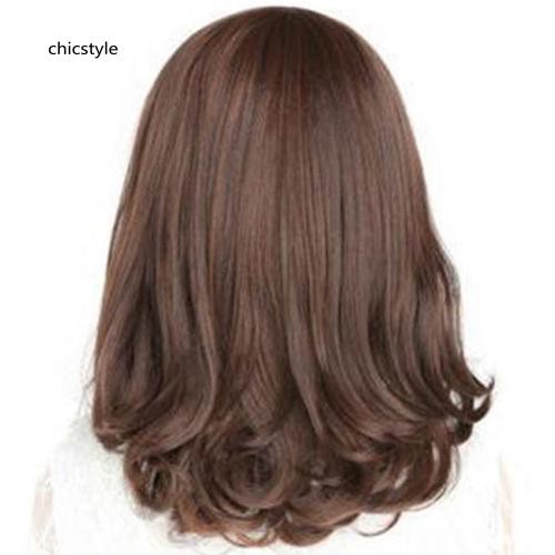 Tóc giả dài ngang vai xoăn đuôi thời trang dành cho nữ