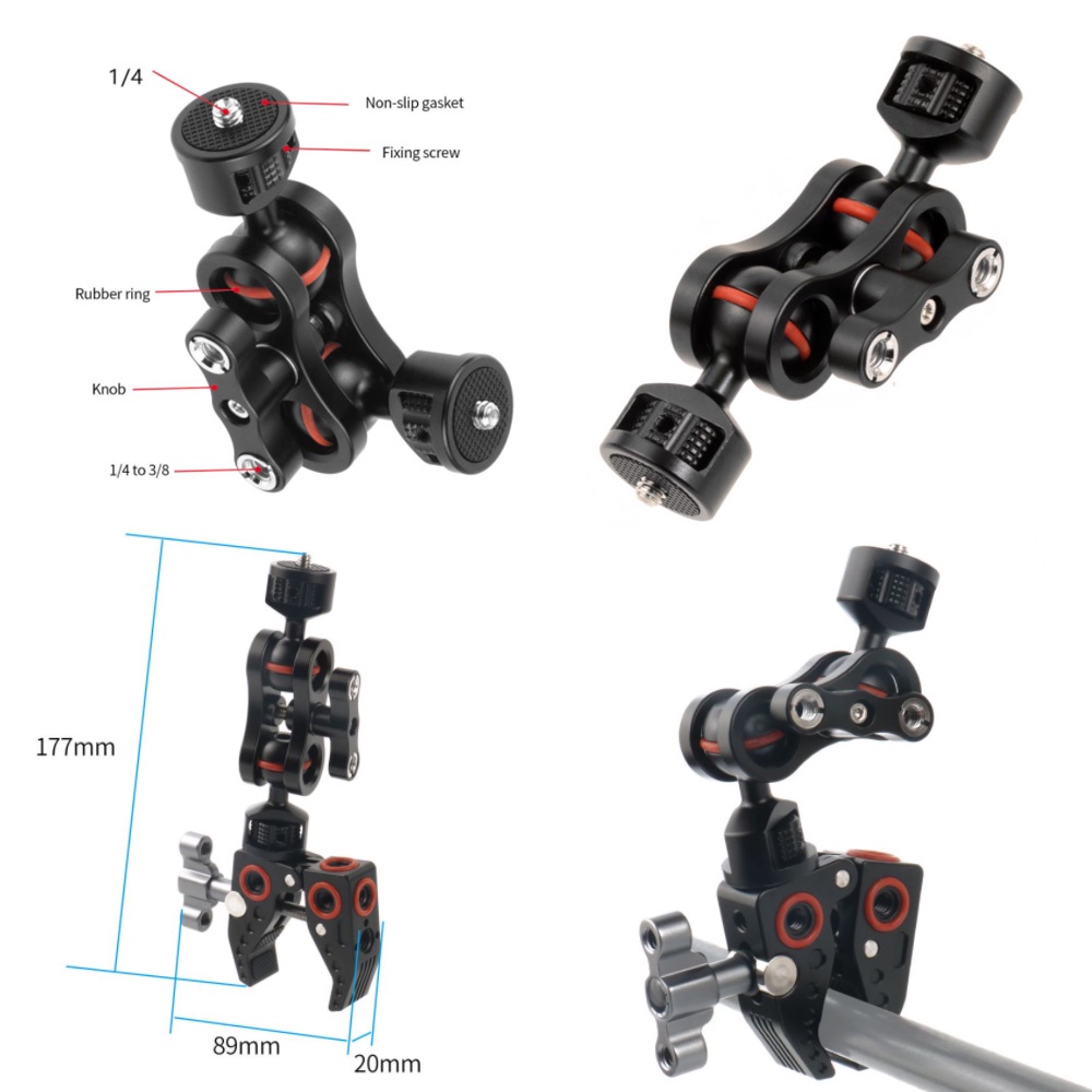 Kẹp Gắn Máy Ảnh Đầu Bi XT-XINTE Với Vít 1 / 4 3 / 8 Chuyên Dụng Cho DSLR