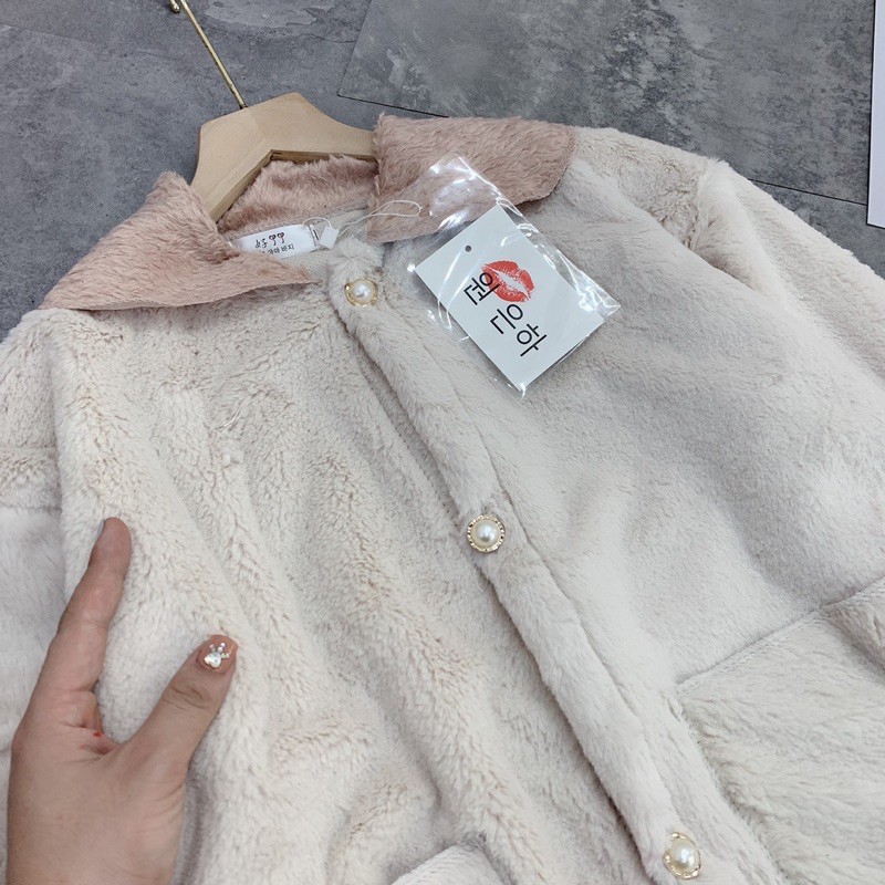 Áo Khoác Lông Mix Túi