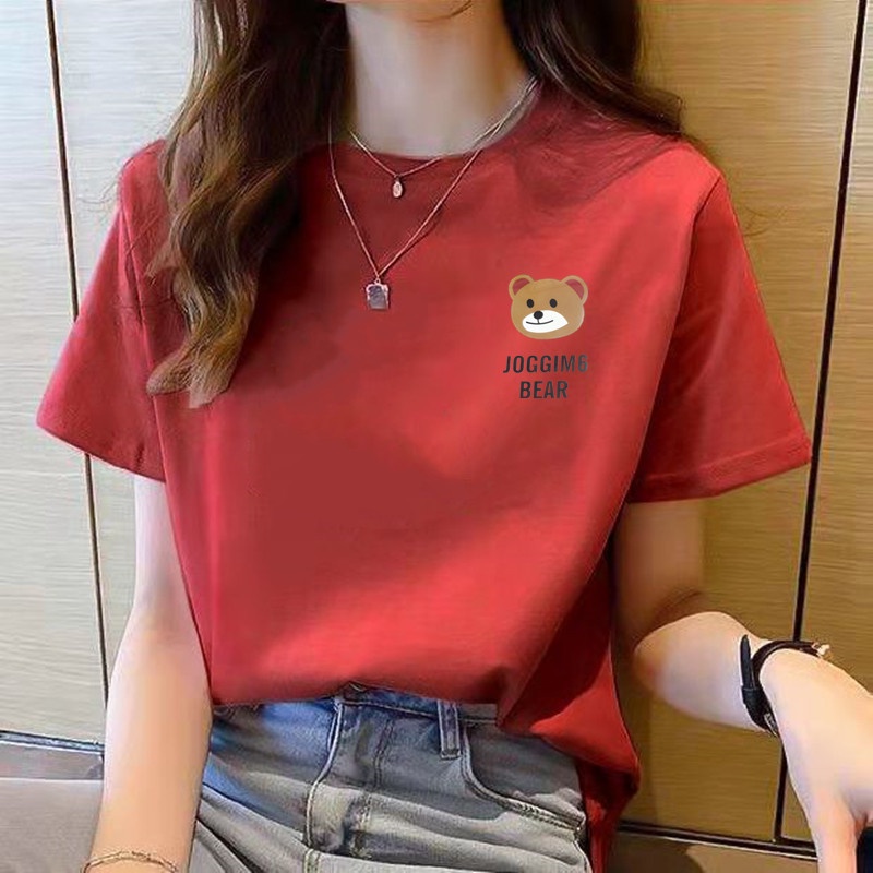 Korean version of loose fashion print trend short-sleeved T-shirt woman