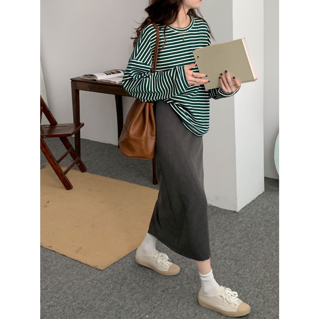 Chân Váy Midi Chữ A Lưng Cao Xẻ Tà Thời Trang 45884 Cho Nữ | BigBuy360 - bigbuy360.vn