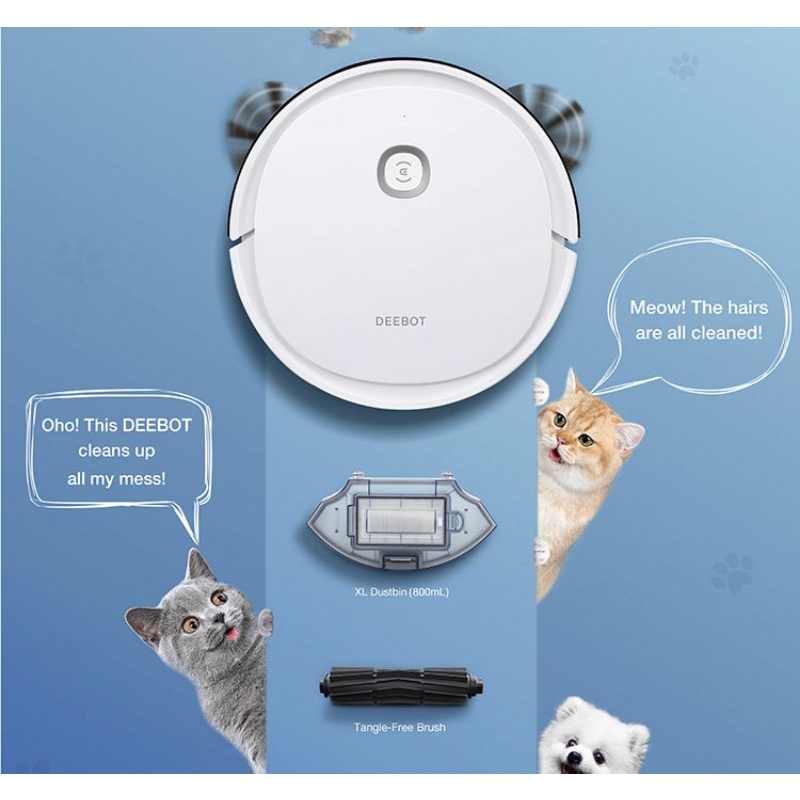 ROBOT HÚT BỤI LAU NHÀ ECOVACS DEEBOT U2 PRO MỚI 100%, LỰC HÚT MẠNH 1600PA, CHUYÊN HÚT LÔNG THÚ CƯNG, ĐIỀU KHIỂN APP