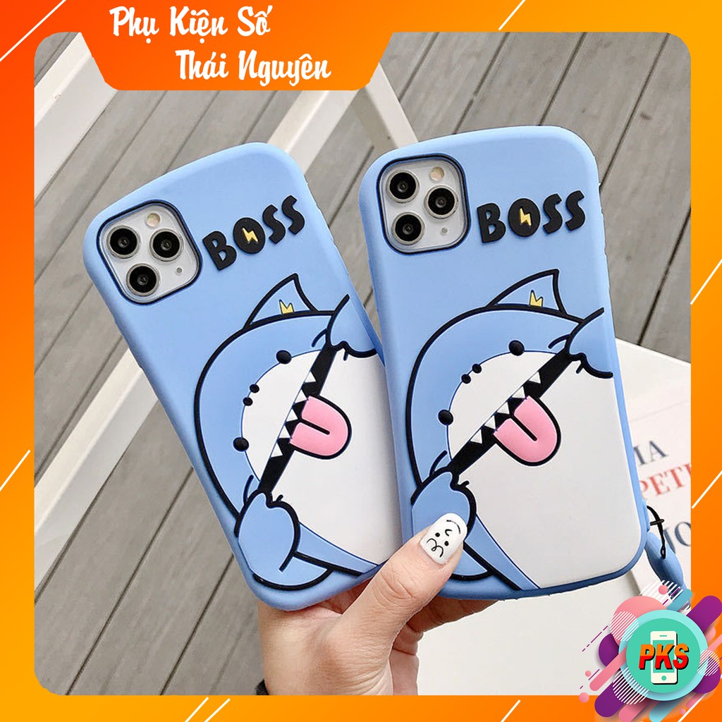 Ốp lưng Iphone thú leo Cá mập boss kèm móc đeo 6/6plus/6s/6s plus/6/7/7plus/8/8plus/x/xs/xs max/11/11 promax