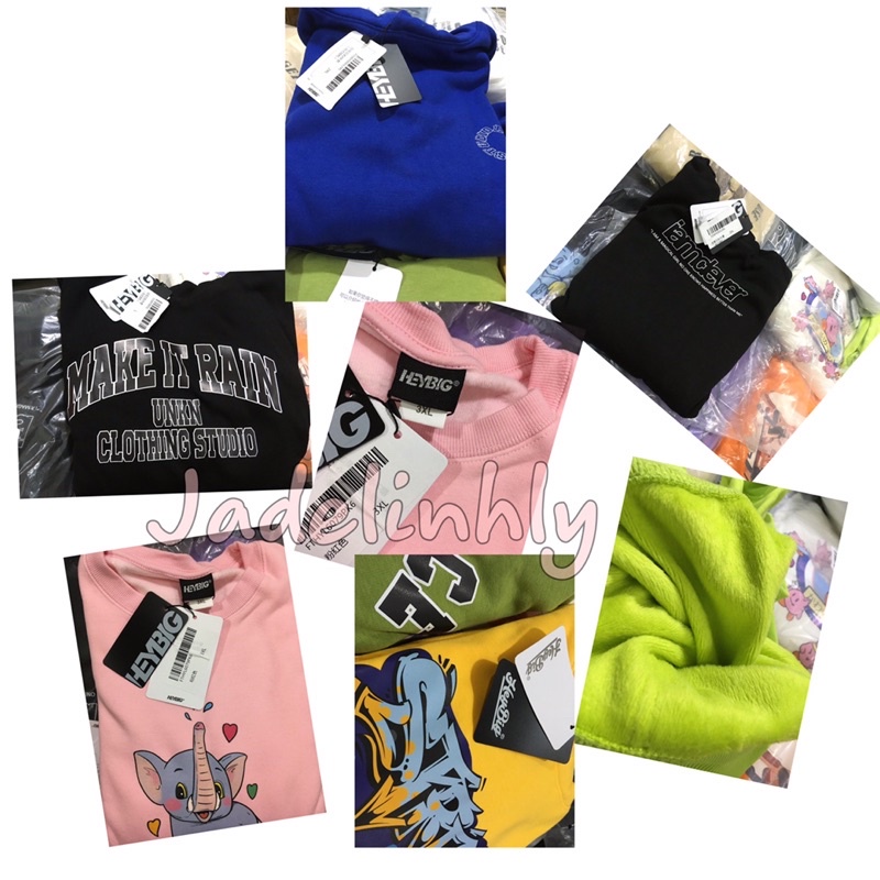 Áo hoodie và sweater heybig lót lông sale giá đặc biệt phân loại ngẫu nhiên (có sẵn)