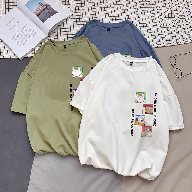 Set quần áo Unisex - Myndi Clothes - Bộ mặc ở nhà chất vải Cotton in hình gấu thỏ siêu cute mặc đôi, mặc nhóm