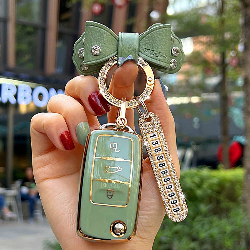 Vỏ Bảo Vệ Chìa Khóa Xe Hơi Volkswagen VW Polo Tiguan Passat B5 B6 B7 Golf Eos 4 5 6 Scirocco Jetta MK4 MK6 Jetta Lavida Skoda Octavia Seat Leon Altea Tiguan Beetle Caddy T5 Up Eos Leon