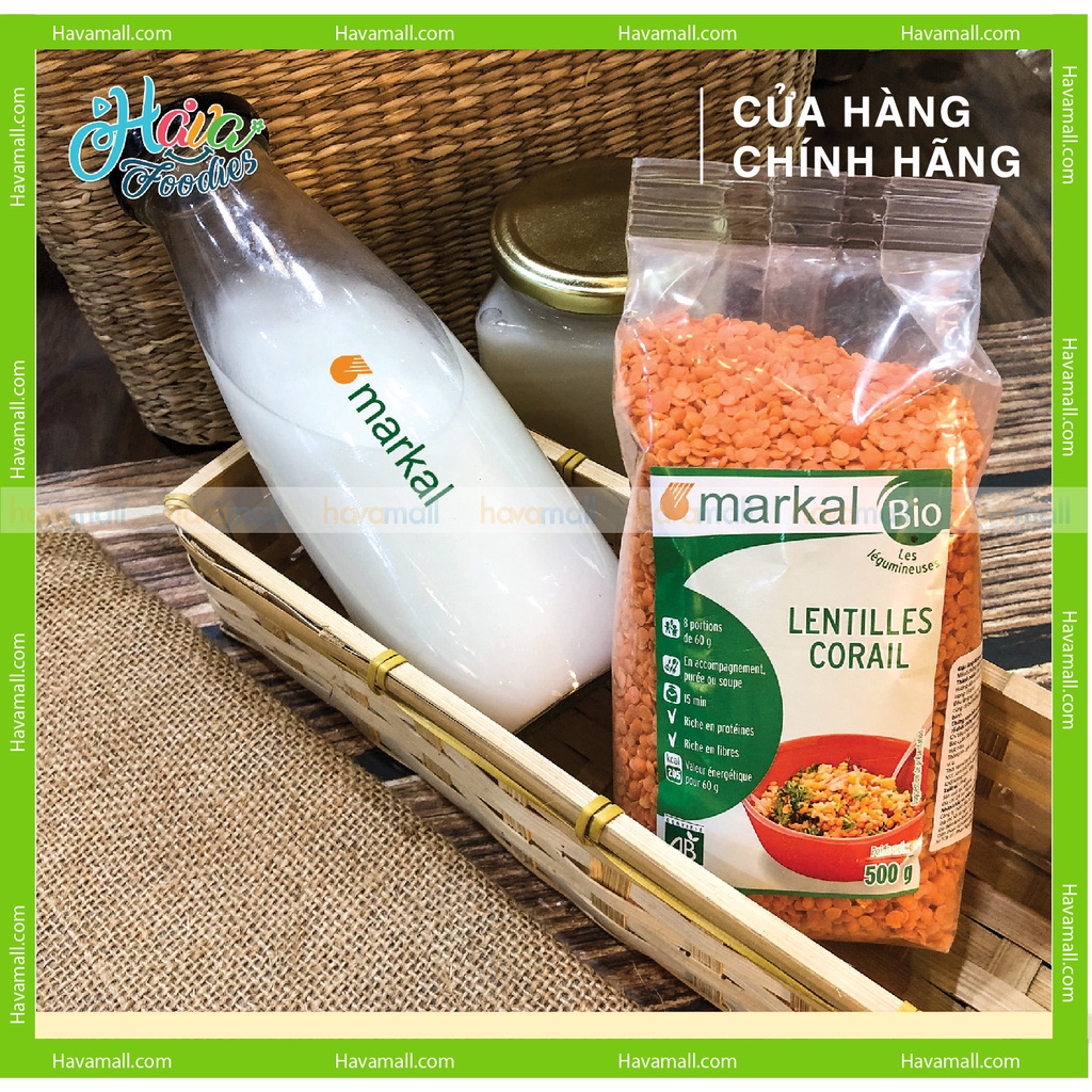 [HÀNG CHÍNH HÃNG] Đậu Lăng Đỏ Tách Đôi Cam San Hô Hữu Cơ Markal 500gr – Organic Lentilles Corail