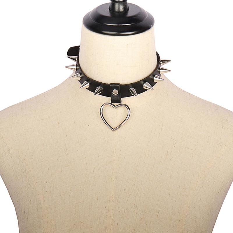 Vòng Cổ Choker Da Pu Phong Cách Gothic Punk Có Thể Điều Chỉnh Cho Nam Và Nữ