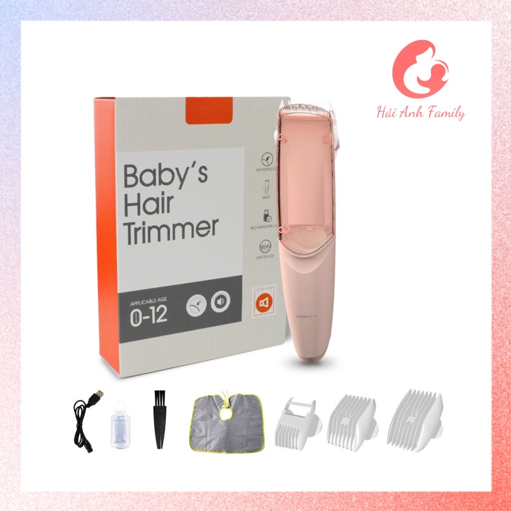 Tông đơ cắt tóc cho bé MISUTA có chức năng hút tóc  giúp bé không bị ngứa, an toàn cho bé
