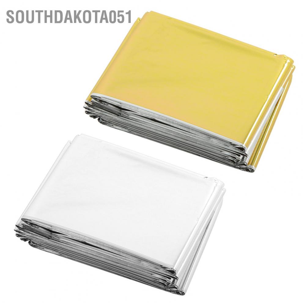 Hàng Sẵn Chăn cách nhiệt khẩn cấp Có thể gập lại PET Aluminized Film nhiệt sinh tồn di động cho Hành trình Cắm trại Ngoài trời【Southdakota051】