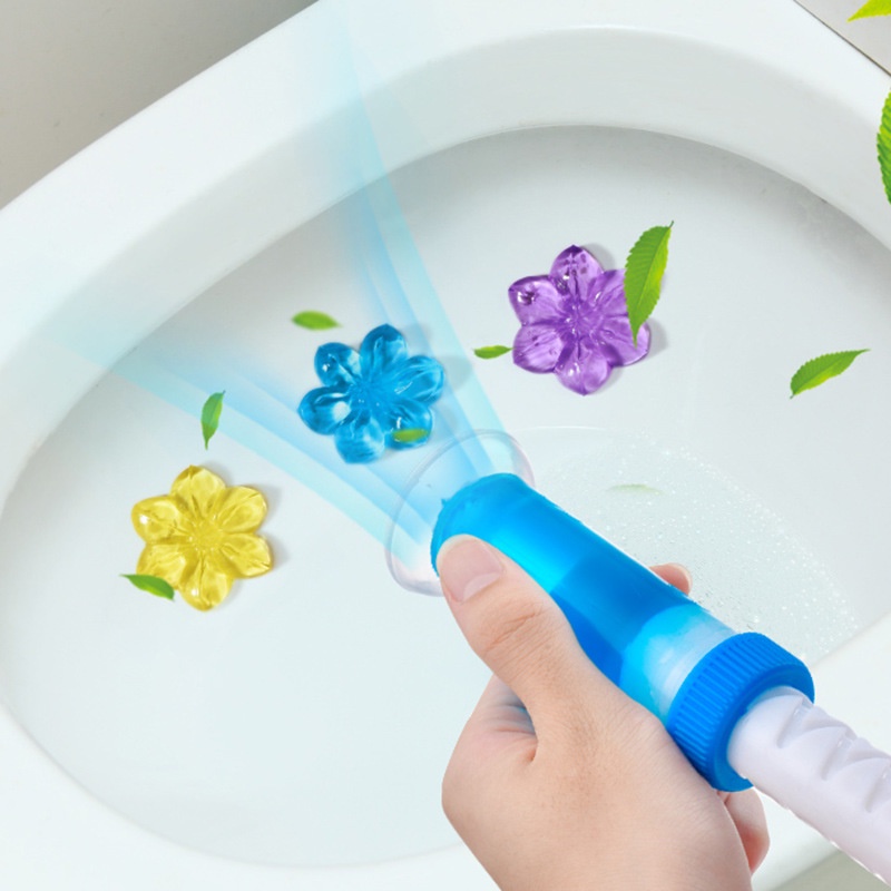 Gel Khử Mùi Bồn Cầu Gel Thơm Khử Trùng Bồn Cầu Hình Bông Hoa Dạng Thạch 5 Mùi Thơm Cho Toilet