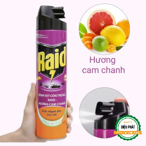 ⚡️ Bình Xịt Côn Trùng, Bình Xịt Muỗi Raid Hương Cam Chanh 600ml