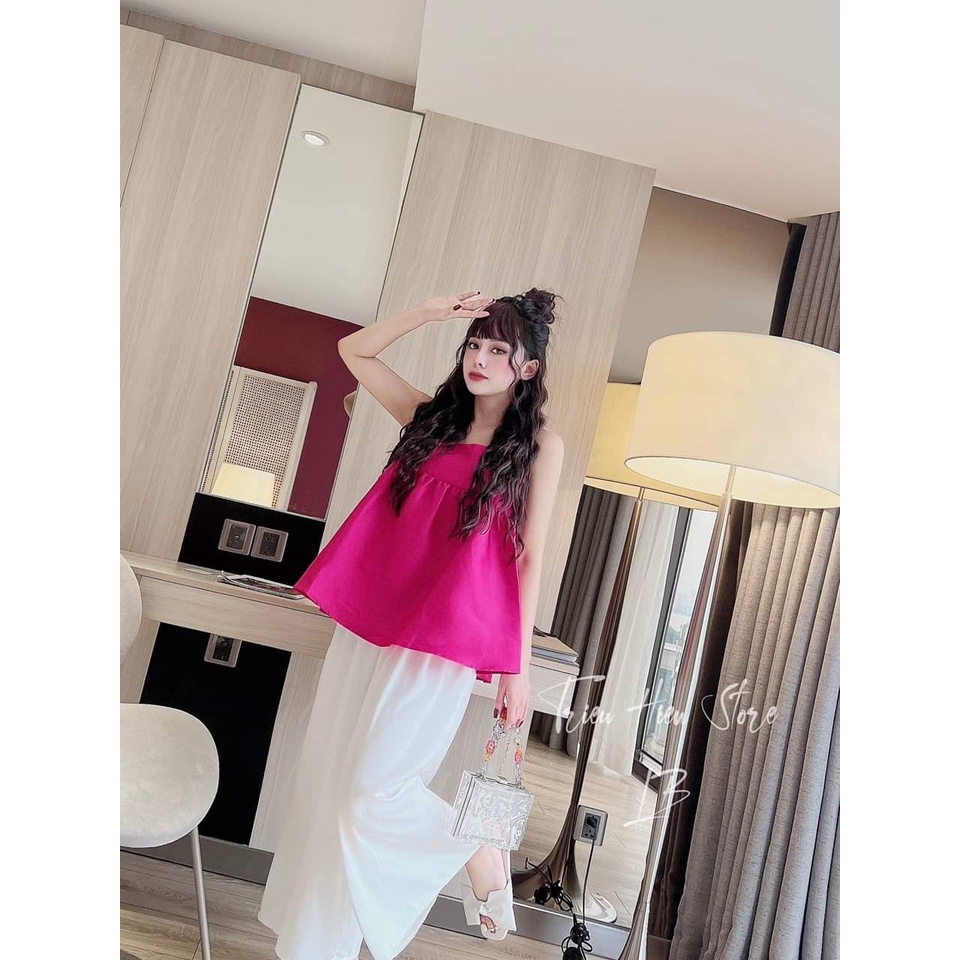 Set áo 2 dây mix quần lụa siêu hot