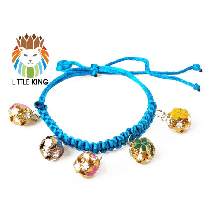 Vòng cổ cho chó mèo, vòng cổ 5 chuông hoạt tiết bông hoa cho chó mèo cỡ nhỏ Little King pet shop