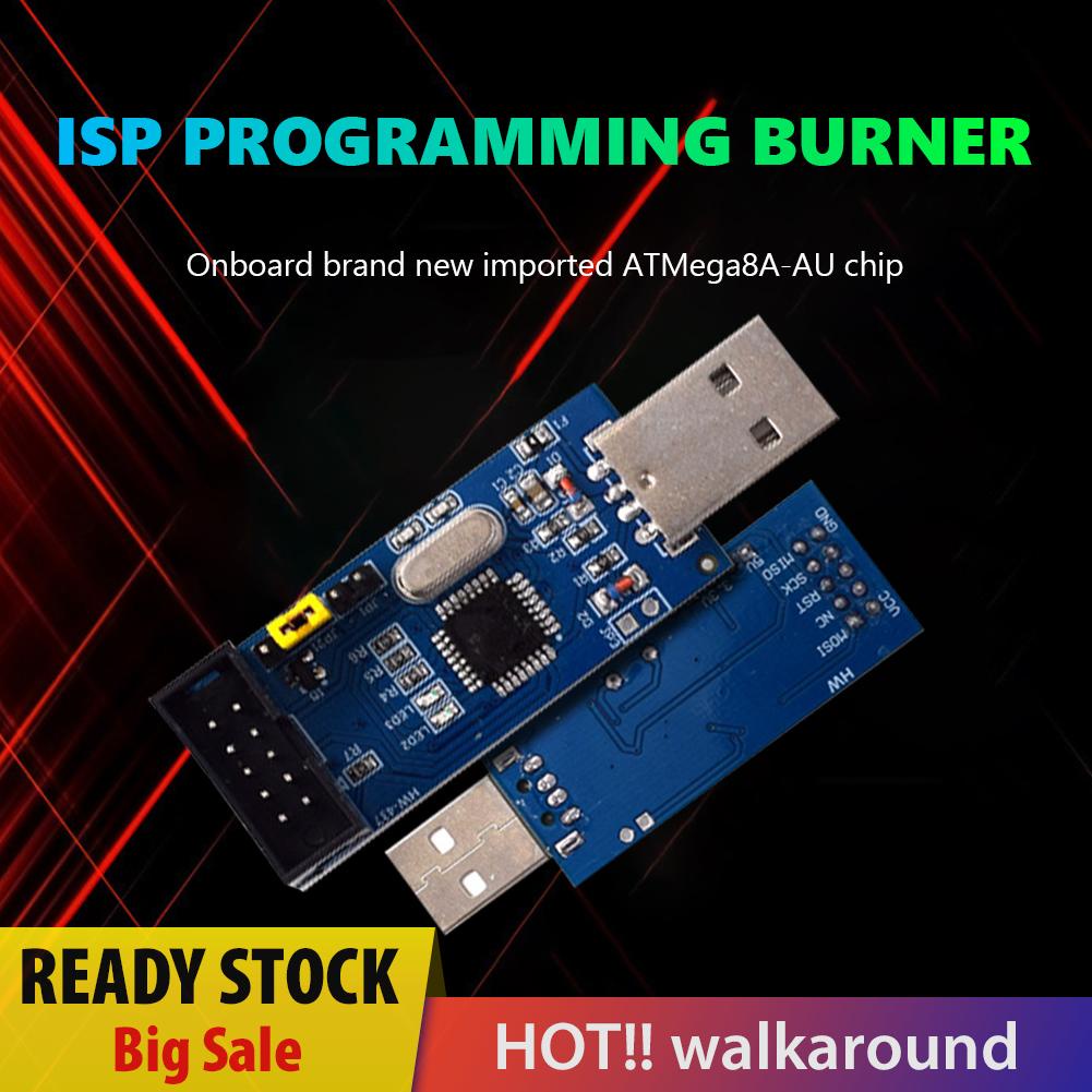 walkaround HW-437 51 MCU Download Line USB AVR ISP Programmer ATMEGA8A-AU Module Board
