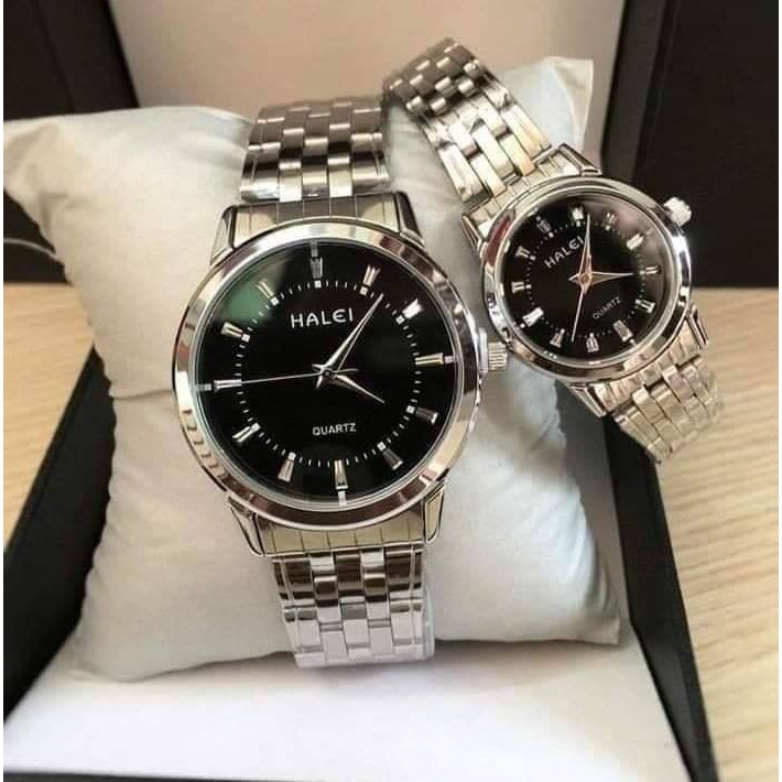 Đồng Hồ Nam Nữ HALEI H1d Dây Trắng Bạc Khung Thép Gỉ Cao Cấp Lịch Lãm Sang Trọng - Hàng mới về