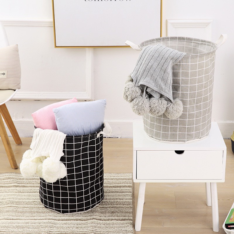 Giỏ đựng quần áo đa năng vải canvas gấp gọn túi vải đựng đồ chống thấm ChiChi TV04