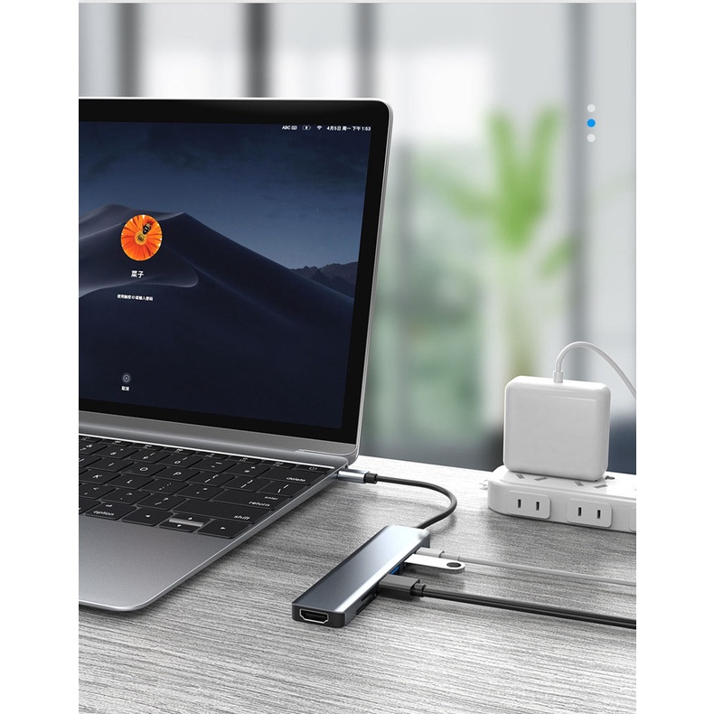 Trạm Sạc Nhanh 7 Trong 1 USB C Hub Type-C Sang HDMI 4K USB3.0 5Gbps PD Đầu Đọc Thẻ SD / TF Cho Laptop / Máy Tính Bảng / Điện Thoại