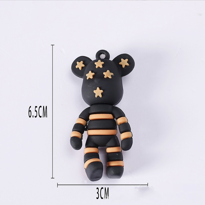 Mô hình gấu BearBrick làm móc khóa, trang trí Jibbitz, DIY