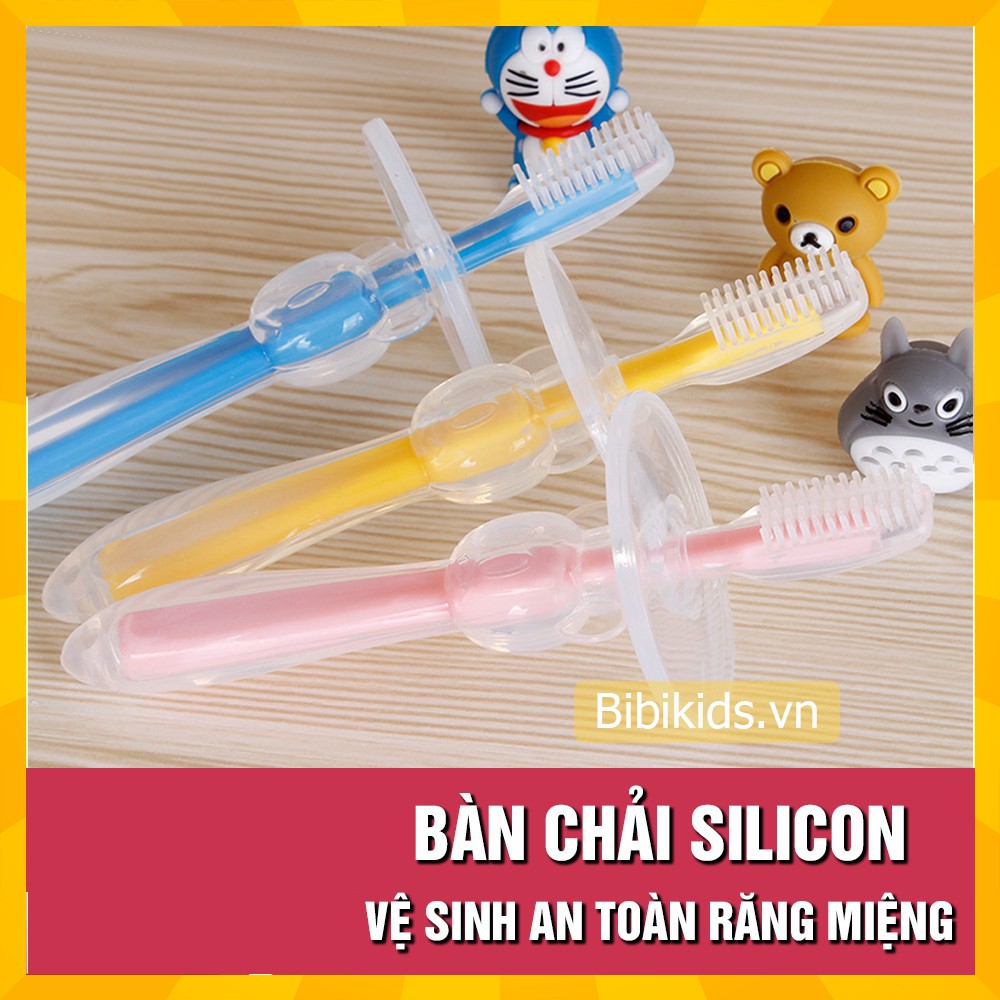 Bàn chải đánh răng silicon cho bé, mềm và sạch