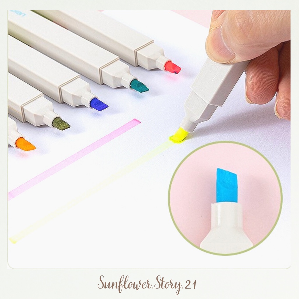 [FREESHIP 50K] Set 6 bút đánh dấu highligh pastel nhỏ gọn, bút nhớ Light Color trang trí sổ bullet journal