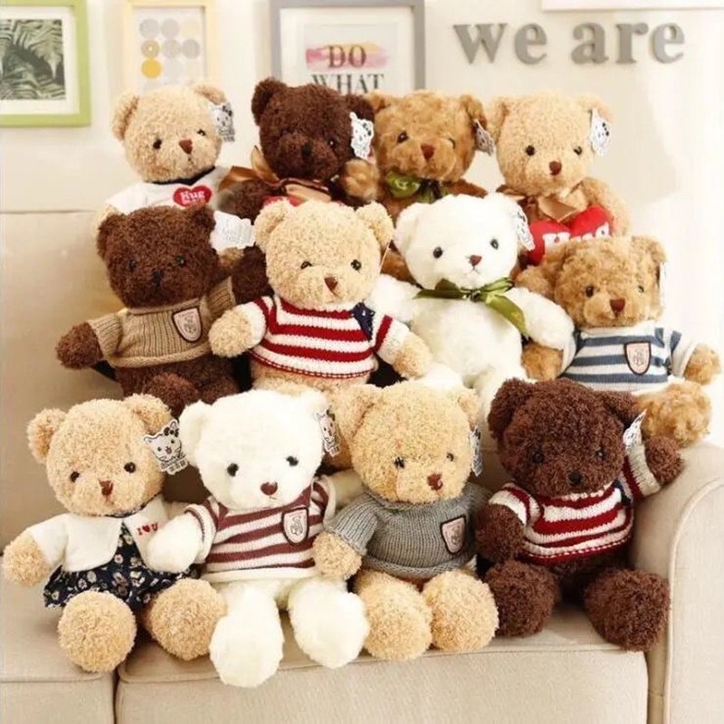 Set gấu bông túi kính tặng kèm hoa và thiệp đèn trang trí quà tặng noel, giáng sinh