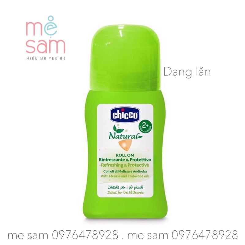 xịt lăn kem chống muỗi chicco 3 tác động 3m+