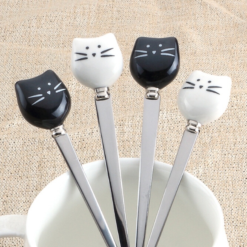 1pc Cat Claw Stainless Steel Fruit Forks And Spoon