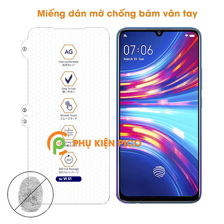 Dán màn hình Vivo S1 chống nhìn trộm - Dán PPF màn hình Vivo S1 full viền vân mờ chống bám vân tay