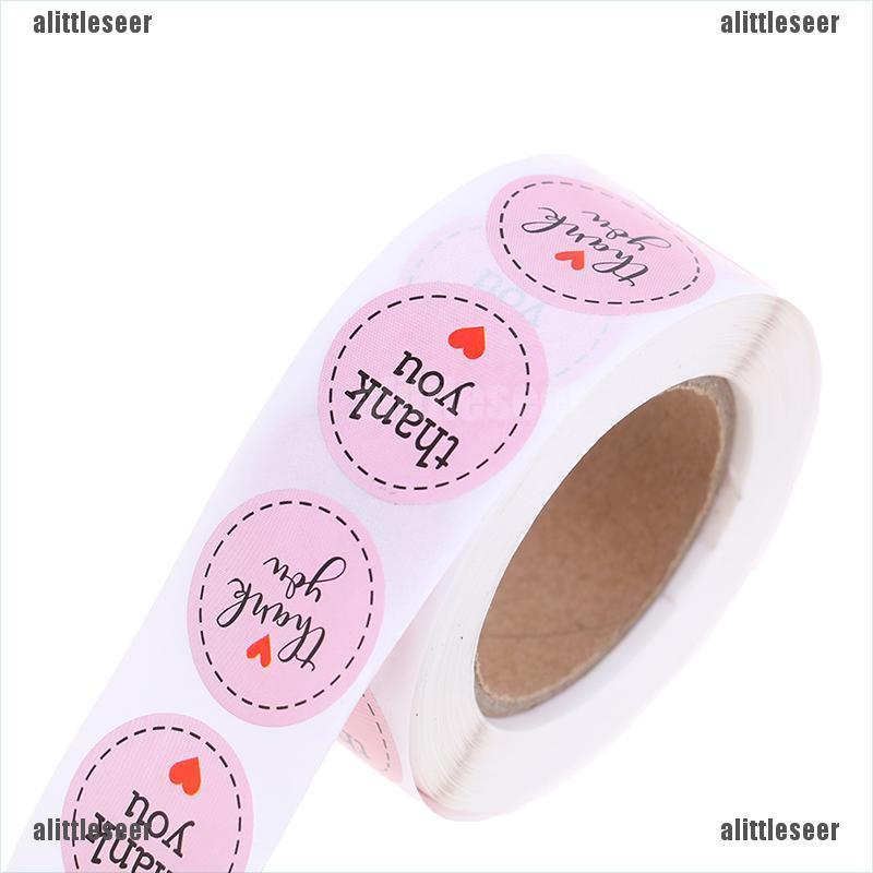 Set 500 Miếng Dán 1 inch Màu Hồng In Chữ Thank You Trang Trí Tiệc Cưới