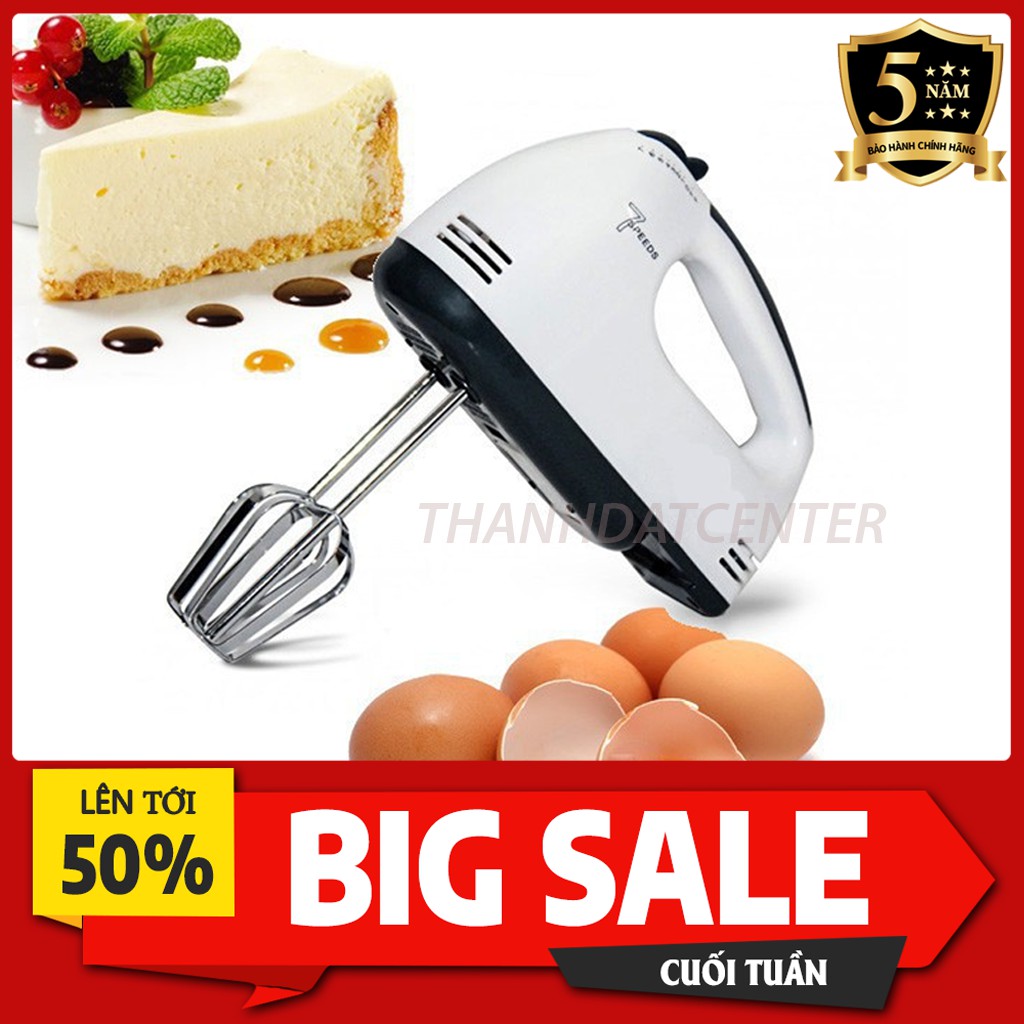 💥SALE 50%💥 Máy đánh trứng cầm tay 7 tốc độ công suất 180W Thép không gỉ bền bỉ - Hàng chính hãng