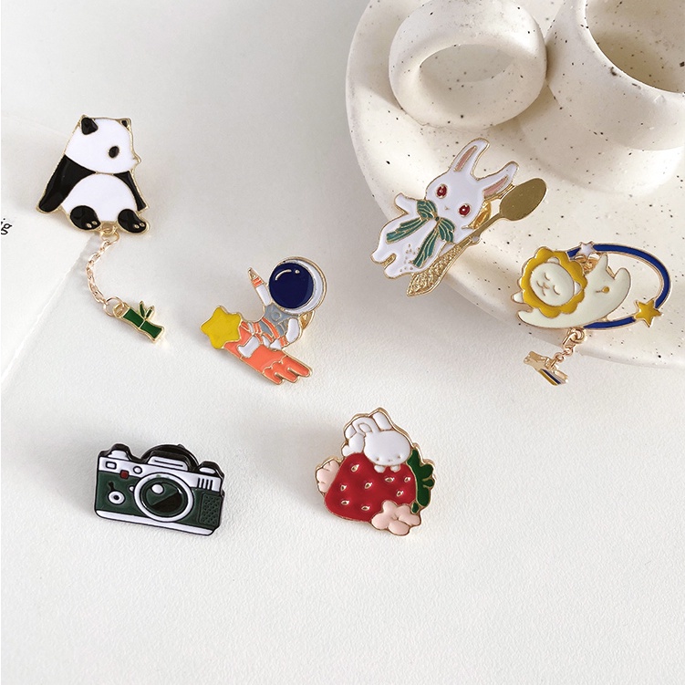 Ghim cài áo hình hoạt hình dễ thương phong cách Hàn Quốc