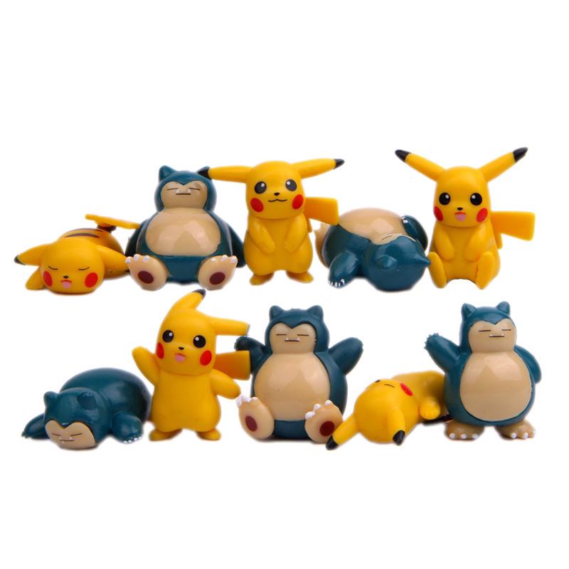 Bộ 10 mô hình pokemon Pikachu Snorlax thiết kế độc đáo cho trẻ em