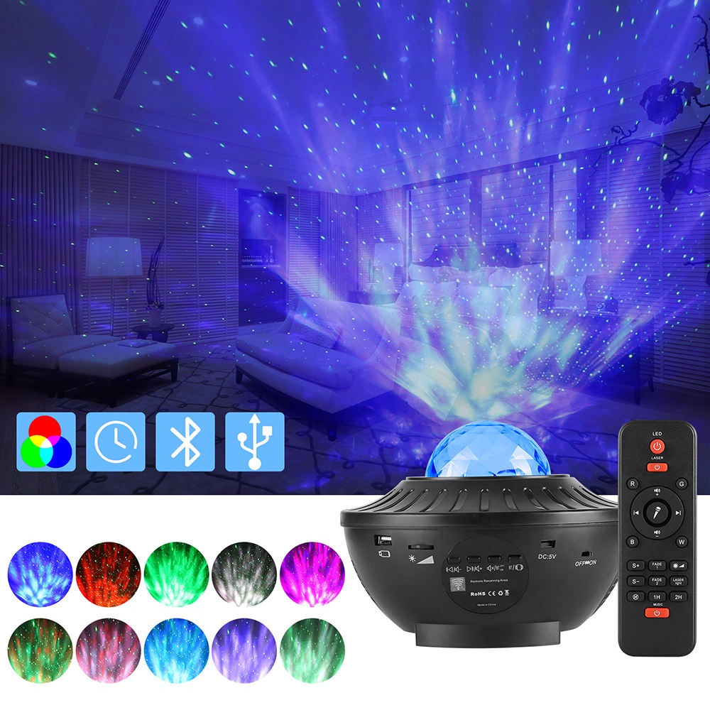 Đèn chiếu sao Galaxy trang trí phòng ngủ Đèn led tiktok chiếu laser ngàn sao có kết nối Bluetooth và phát nhạc
