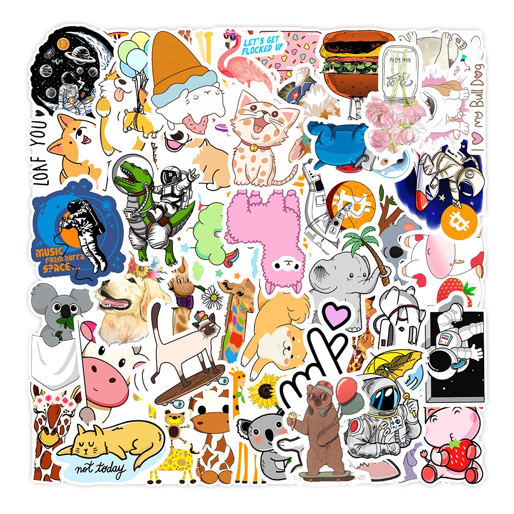 50 Sticker MINI CHỦ ĐỀ ANIMAL ĐỘNG VẬT DỄ THƯƠNG chống nước sticker dán laptop, điện thoại, mũ bảo hiểm không trùng nhau