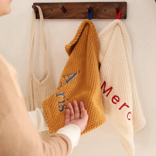 Khăn Lau Tay Mềm Mại Thấm Hút Tốt Thêu Chữ Dùng Cho Nhà Bếp/Phòng Tắm Kích Thước 50*30cm