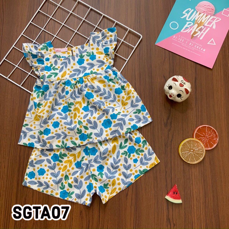 Đồ bộ tole cho bé gái bộ quần áo cho bé gái mặc nhà đi học vải thô mềm cao cấp - SGTA