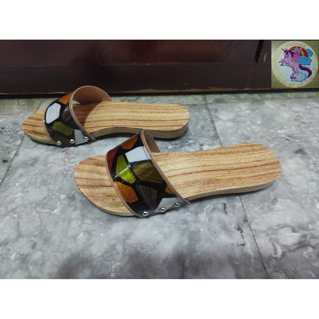 Guốc Gỗ Guốc Mộc Quai Vân Đá