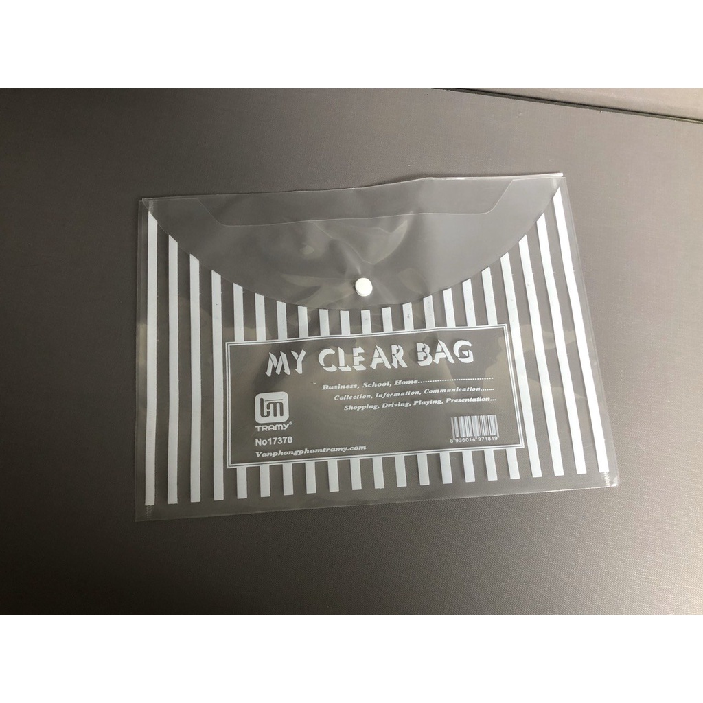 Bìa đựng tài liệu văn phòng phẩm giá sỉ khổ F4 trong suốt - Túi đựng tài liệu clear bag to trung - MIYABI Store